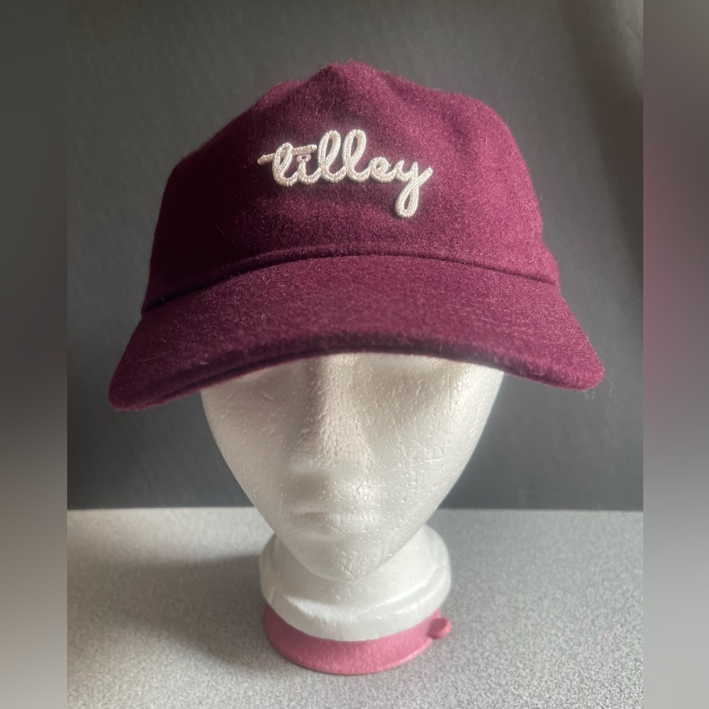 Tilley Maroon Wool Felt Ball Cap Hat Size L/XL